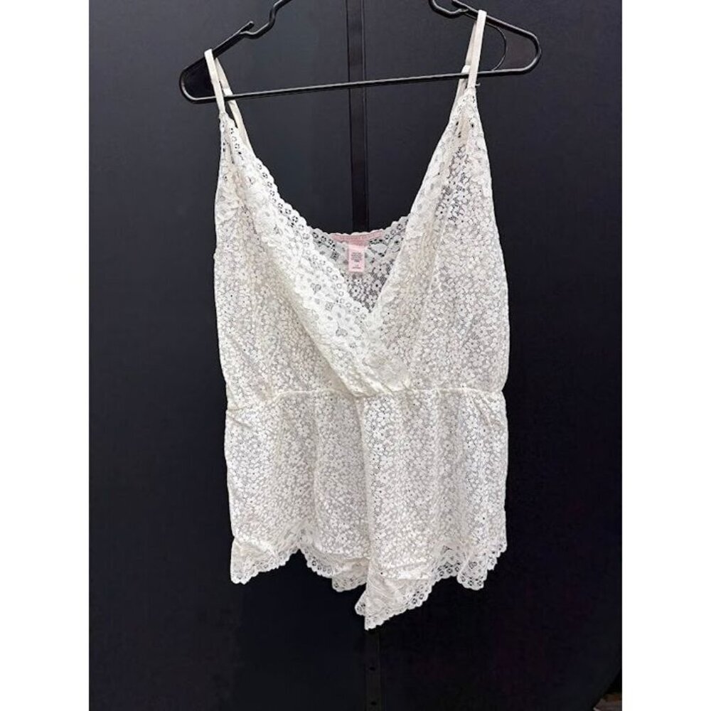 Victoria's Secret White Lace Playsuit